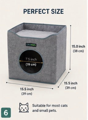 JESPET Foldable Cat Condo & Cave Bed