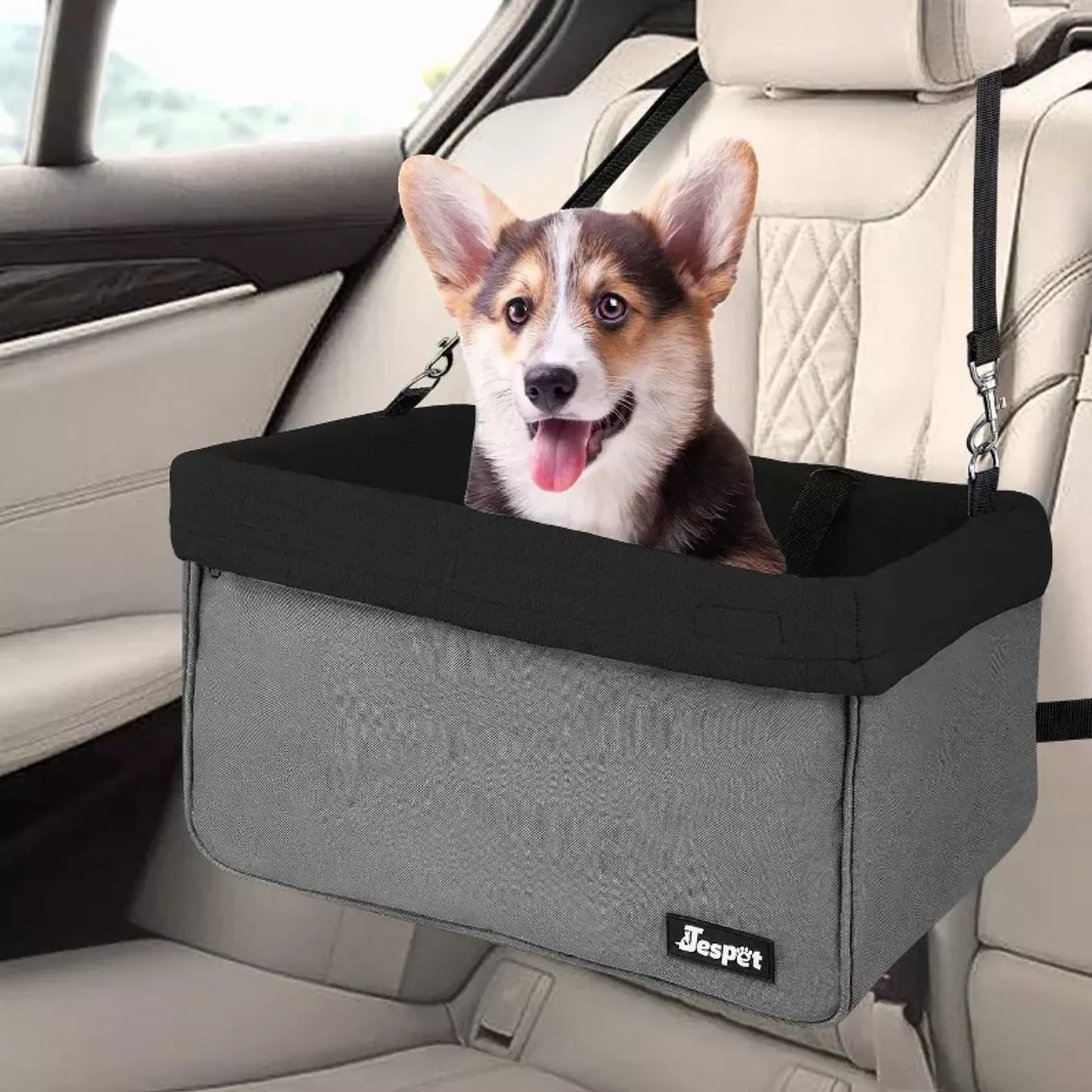 JESPET Dog Car Booster Seat (Up to 24 lbs)