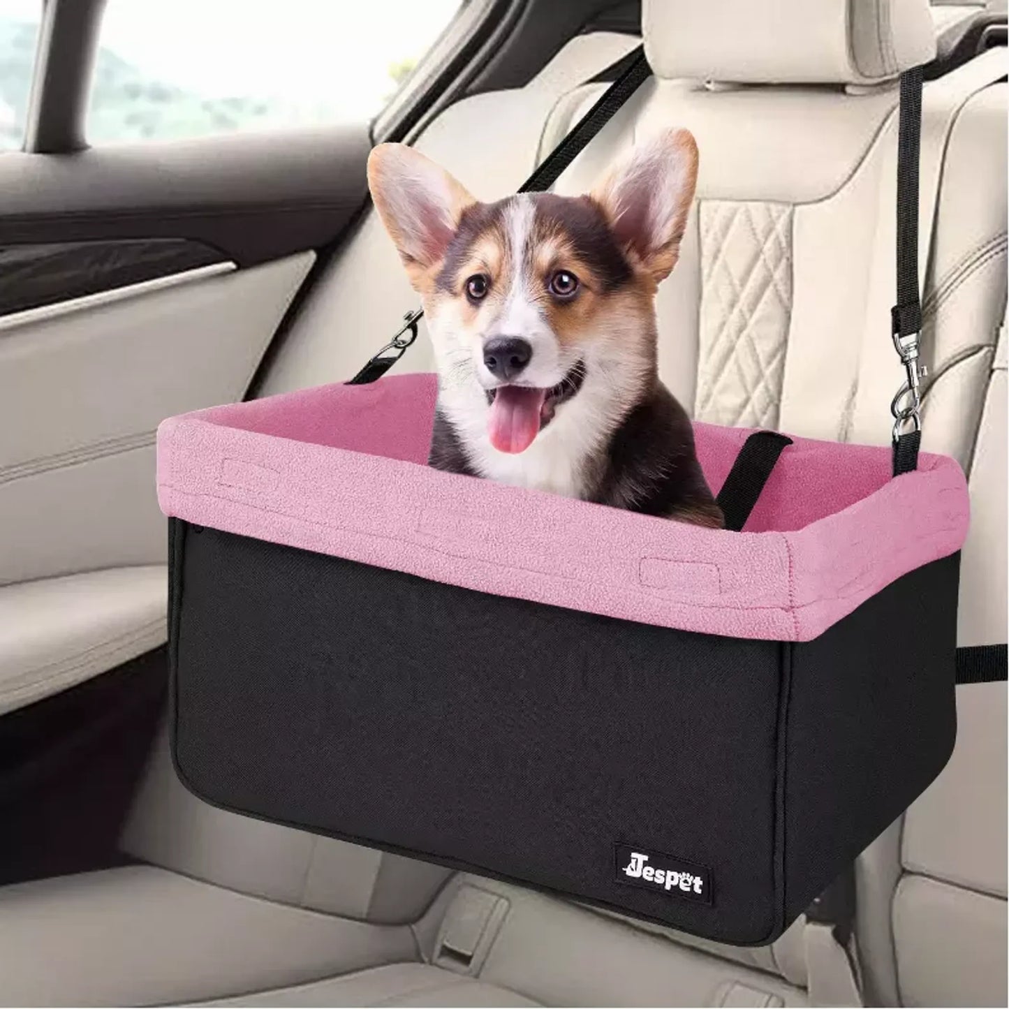 JESPET Dog Car Booster Seat (Up to 24 lbs)