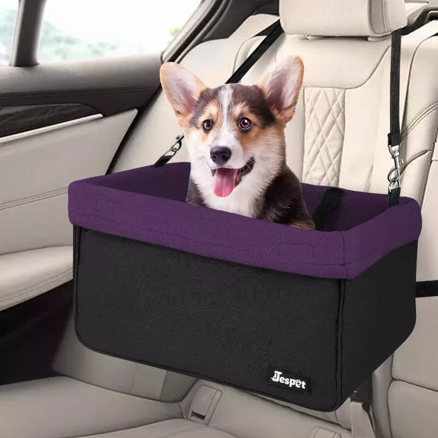 JESPET Dog Car Booster Seat (Up to 24 lbs)