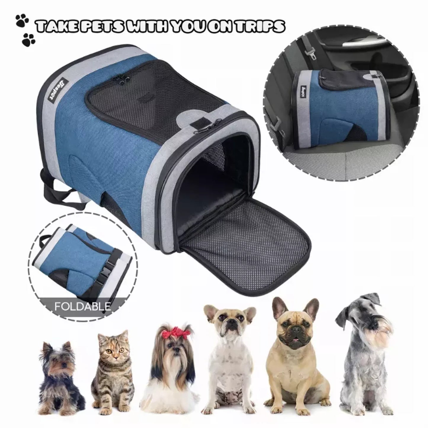 JESPET Pet Backpack Carrier for Small Dogs & Puppies