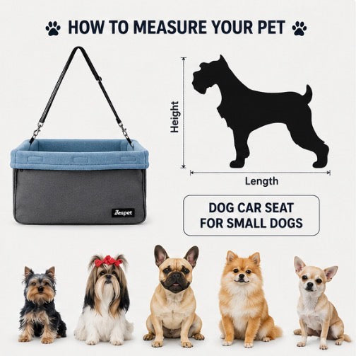 JESPET Dog Car Booster Seat (Up to 24 lbs)
