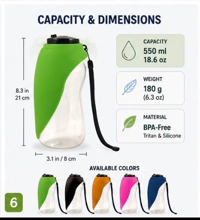 Fold-A-Bowl - Portable Pet Water Bottle and Bowl