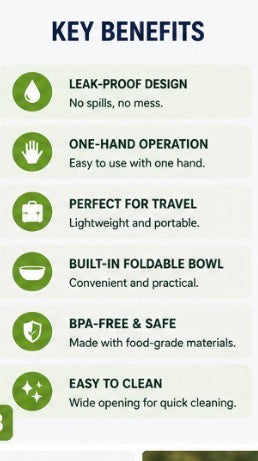 Fold-A-Bowl - Portable Pet Water Bottle and Bowl